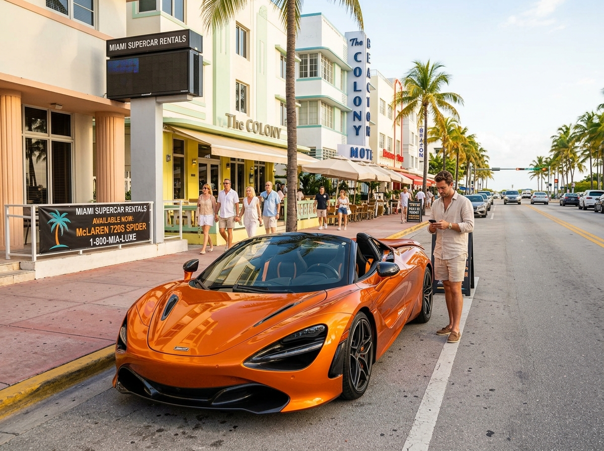 2021 McLaren 720S Spider convertible supercar for rent in Miami Florida
