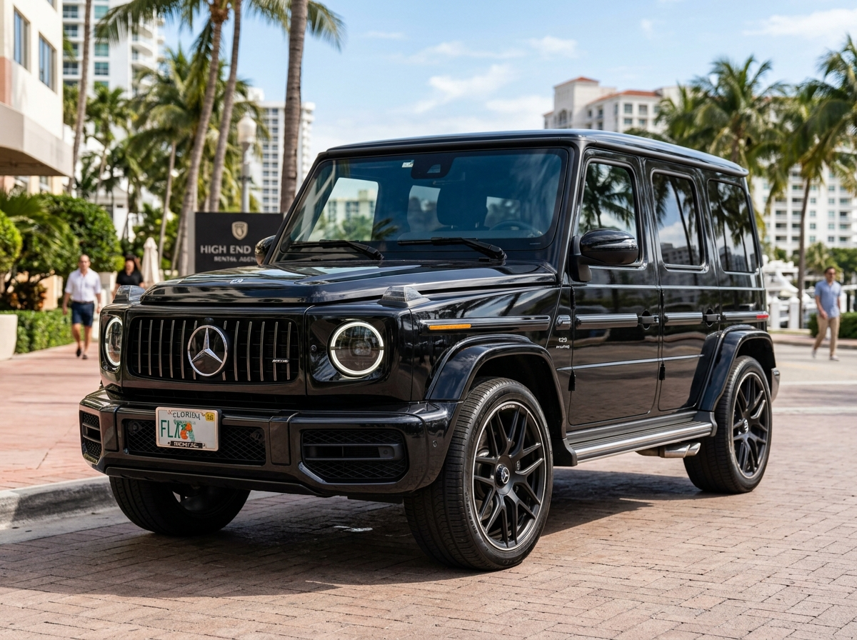 2024 Mercedes-Benz G63 AMG black SUV luxury rental Miami Florida