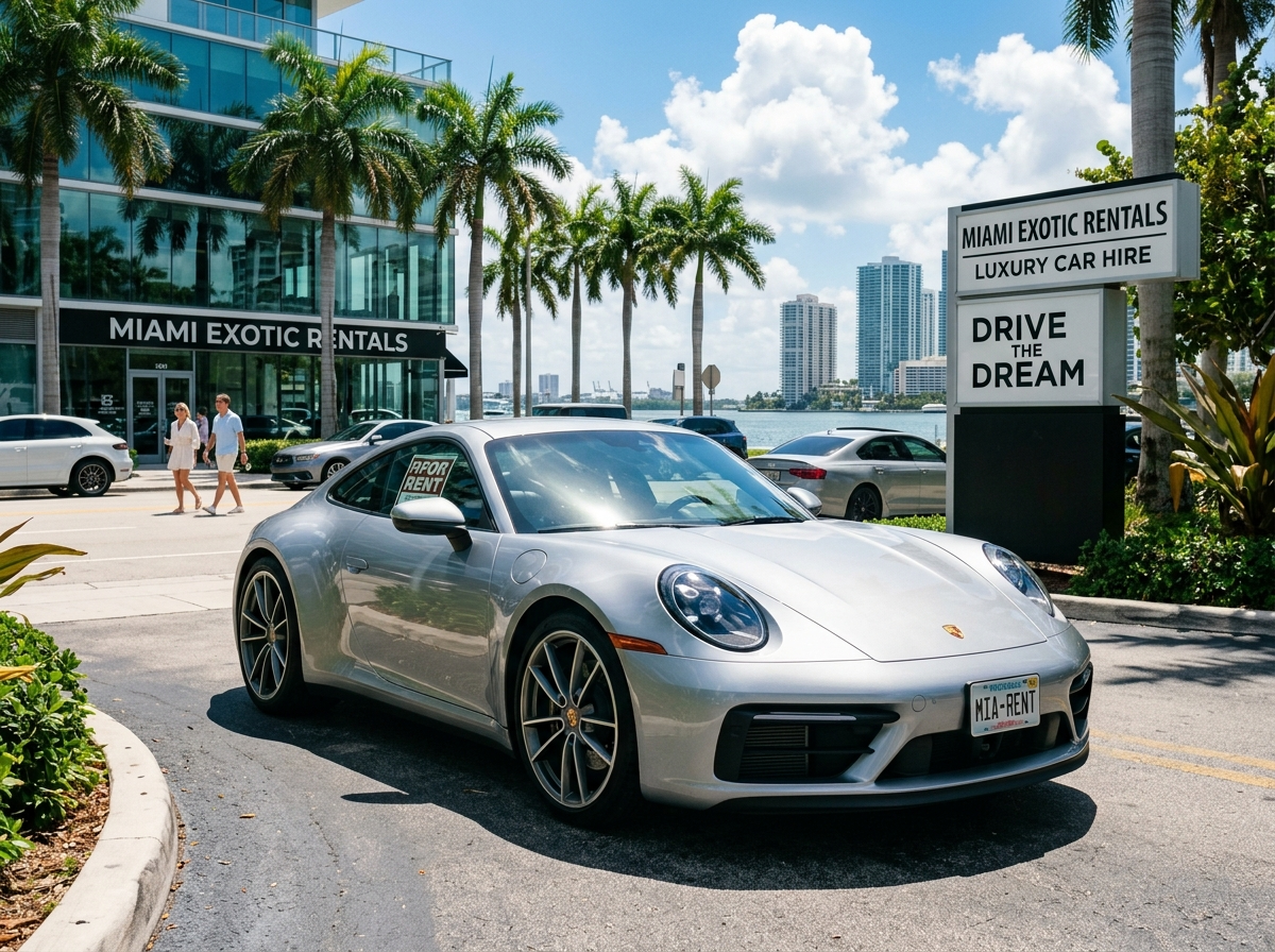 2026 Porsche 911 Carrera S silver sports car available to rent in Miami